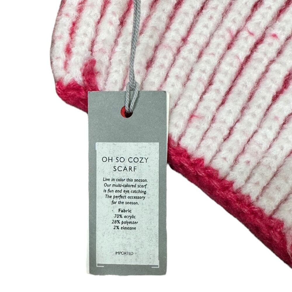 Mer Sea Oh So Cozy Scarf New NWT Multicolor Stripe Blue Green Red Pink Soft Warm - Picture 6 of 9
